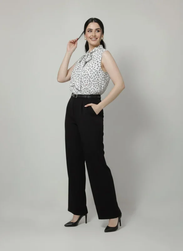تاپ زنانه مدل یقه کراواتی کد 230